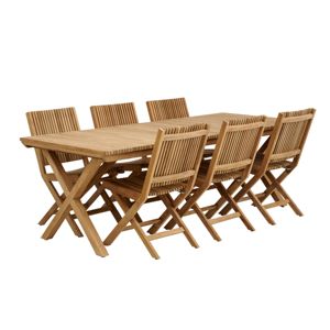 Chaise de salle à manger d'extérieur moderne, pliable, durable, en teck massif, imperméable et écologique - Product Image 3