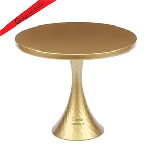 Support de gâteau de fête d'anniversaire de mariage de formes rondes de finition dorée de conception unique pour le restaurant et le bar d'hôtel - Product Image 1