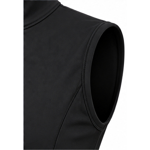 Women's Sleeveless Zipper <b>Vest</b> Quick Dry Solid <b>Black</b> Equestrian Riding <b>Top</b> Knitted Polyester - Product Image 5
