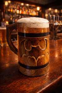Classical Vintage Wine Mug with Handle Wood <b>Work</b> Handicraft Natural Wood Beer Tea Coffee <b>Cup</b> Mug From India <b>for</b> Party - Product Image 4