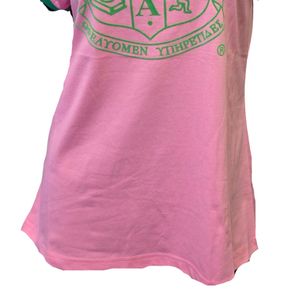 Camiseta de Algodón Rosa con Estampado Gráfico para Mujer, Manga Corta, Informal, Cómoda y Elegante para Uso Diario - Product Image 5