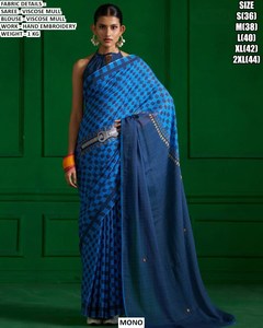 Regal River Embroidered Traditional Viscose Mull Women's Saree Gujarat for Winter/Summer Diwali Party Wedding-Moisture Wicking - Product Image 6
