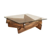 Table basse en bois de qualité supérieure, moderne, luxueuse et classique, avec plateau en verre trempé, fonctionnalités convertibles et réglables