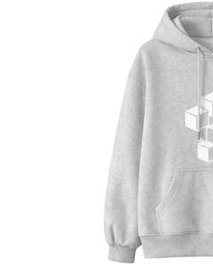 Ensemble sweat à capuche gris clair imprimé et pantalon de jogging blanc pour femme, pull molletonné avec pantalon assorti, tenue décontractée d'hiver - Product Image 4