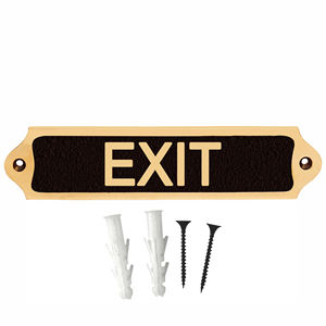 Plaque de porte de sortie de restaurant professionnelle personnalisée, en laiton gravé, pour signalétique de table - Product Image 1