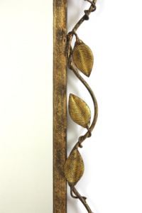 Framed Brass Mirror With <b>Leaf</b> Vine Design Bohemian <b>Wall</b> <b>Decor</b> Metal Frame Decorative - Product Image 5