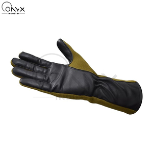 Wholesale Custom Nomex Flight Gloves Fire Resistant Flame Retardant Premium Sheepskin Leather Tactical Aviation Safety Gloves - Product Image 4