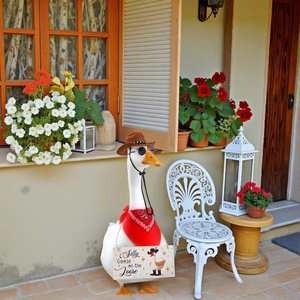 4 Pcs Western Porch Outfits for 23"/ 17'' Lawn Cement Goose Statue Clothes Cowboy Hat With Bandana <b>Scarf</b> - Product Image 5