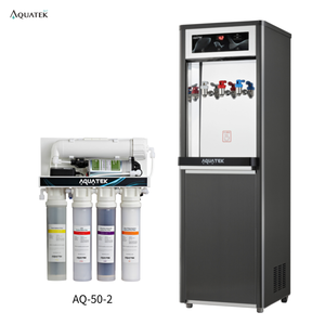 ตู้ทำน้ำเย็นแบบตั้งพื้น รุ่น AQ-1213 ดีไซน์กะทัดรัด สีดำเงิน พร้อมระบบกรอง RO (AQ-50-2) ปลอดภัยด้วยระบบป้องกัน - Product Image 1