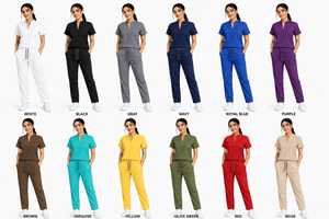 Women's Jogger <b>Scrub</b> <b>Set</b> Mandarin Collar Zip Top Medical Nursing Uniform Wholesale Private Label Medical Nurse <b>Scrubs</b> <b>Set</b> - Product Image 3