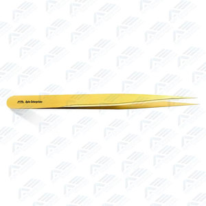 Pinces à cils jaunes professionnelles pour extensions de cils, avec options de logo personnalisé, outil de précision, prix de gros - Product Image 2