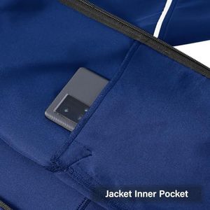 2026 Men Tracksuit Blue Full <b>Zip</b> <b>Hooded</b> Solid Color Side Pockets Polyester Casual Wear Autumn Style Regular Fit men tracksuit - Product Image 6
