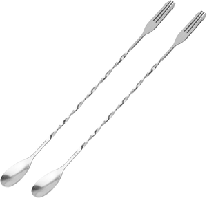 Cuillère de bar en acier inoxydable, écologique, de qualité alimentaire, outils et gadgets de bar, shaker à cocktail en acier inoxydable, cuillère à long manche - Product Image 2