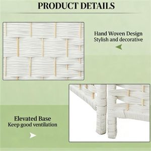 White 6-Foldable Privacy Screens & <b>Room</b> <b>Divider</b> - Product Image 3