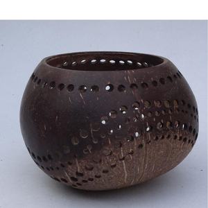 Bougeoir en bois de coquille de noix de coco votive rustique bougeoir en bois de lumière de thé votif pour la décoration de Table de pièces centrales - Product Image 2