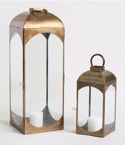 Luxurious Vintage Metal Glass <b>Lantern</b> Lamp Candle Holder Antique <b>Brass</b> Decorative <b>Lantern</b> for Home Wedding Indoor Outdoor Decor - Product Image 1