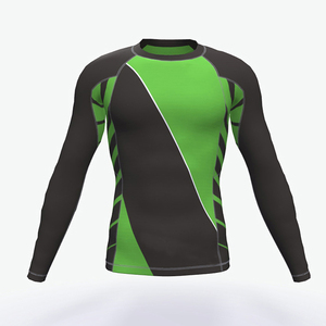 Rashguard de fitness pour hommes, manches longues, compression respirante, haut d'entraînement USA - Product Image 1