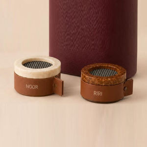 Round Resin Incense Burner Portable Bukhoor <b>Oud</b> Holder With Mesh Lid PU Leather Aromatherapy <b>Diffuser</b> for Home - Product Image 2