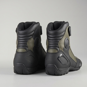 Bottes de moto en cuir imperméables unisexes, olive noir, haute tige, pour la conduite à moto - Product Image 4