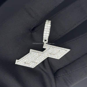 Vente chaude Moissanite Pendentif Hiphop 925 Sterling Silver Custom Bail Charm Custom Moissanite Pendentif - Product Image 4
