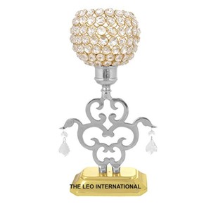 Trendy Pattern Arrival Prime Quality Stainless Steel <b>Silver</b> Shiny Polished Stand For Clear Crystal Beaded Candle Stick Holder - Product Image 1