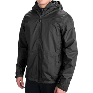 Veste de pluie légère en toile imperméable unisexe, coupe-vent à capuche pour activités de plein air, personnalisable avec logo frontal, en gros, en promotion - Product Image 6