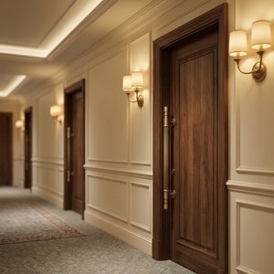 Manija de Puerta de Latón Sólido Aureus de Lujo y Duradera |   Manija Decorativa con Diseño Acanalado para Puerta Principal de Hoteles Modernos - Product Image 3