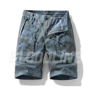 Shorts cargo camouflage pour homme, taille élastique, taille mi-haute, en toile respirante, décontractés, avec poches - Product Image 5