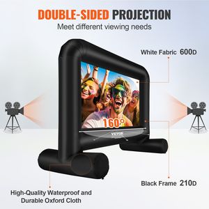 Pantalla Inflable para Cine de 14 Pies con Bolsa de Transporte, Pantalla de Proyección Frontal/Trasera para Uso en Exteriores con Ventilador - Product Image 4
