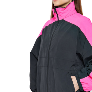 <b>Women</b> Windproof Racer <b>Jacket</b> Full Zip Stand Collar Contrast Color Block Drop Shoulder Long Sleeve Polyester Material <b>Utility</b> - Product Image 3