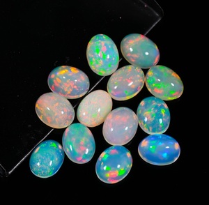 Lot de cabochons d'opale naturelle ovale polie et calibrée en gros, opale de feu Welo d'Éthiopie, pierres brutes pour la fabrication de bijoux - Product Image 6