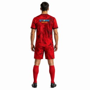 Vente en gros d'uniformes de football pour hommes, ensemble de maillots de football personnalisés pour adultes et enfants, vêtements de sport, entraînement, uniforme de football avec nom personnalisé - Product Image 3