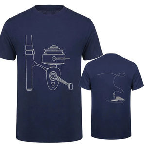 T-shirt à manches longues pour homme, bleu marine, col rond, coupe classique, tissu jersey 100% coton, séchage rapide, respirant - Product Image 1