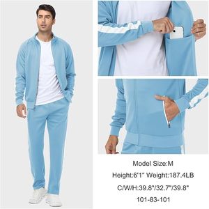 ชุดวอร์มสีฟ้าอ่อนแบบ unisex แขนยาว มีซิป ชุดกีฬา มีกระเป๋าข้าง ทรงปกติ สีพื้น ใส่สบายๆ สำหรับฤดูใบไม้ผลิ - Product Image 3