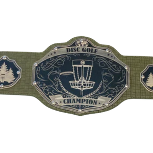 Cinturón de Campeón de Disc Golf Personalizable, Cinturón Deportivo de Alta Calidad, Cinturón de Título Personalizado, Edición de Coleccionista Verde y Azul - Product Image 2
