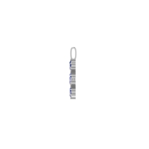 Collier tendance pour femme en acier inoxydable de qualité supérieure plaqué argent sterling avec pendentif ovale en pierre de lune arc-en-ciel et chaîne câble à griffes - Product Image 1
