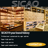 SICAO personnalisé luxueux importation cèdre en bois chambre à cigares humidificateur réfrigérateur réfrigéré refroidisseur à cigares humidificateur vitrine Abinet