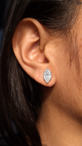 Marquise Cut Lab Grown Diamond <b>Stud</b> <b>Earrings</b> in Solid White Gold Solitaire <b>Fine</b> Jewelry Gift for Women Bridal <b>Earrings</b> & Gift - Product Image 4