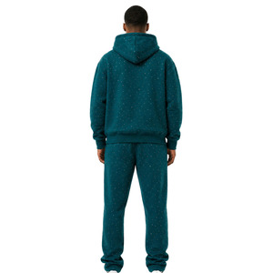Ensembles de survêtements pour hommes avec strass, sweats à capuche oversize, streetwear d'hiver, polaire chaude, fournisseur OEM ODM avec logo personnalisé - Product Image 2