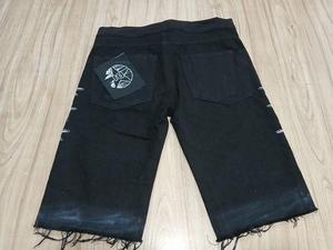 Shorts en jean noir respirants pour hommes de qualité supérieure, taille mi-haute, avec impression personnalisée, style streetwear d'été - Product Image 6