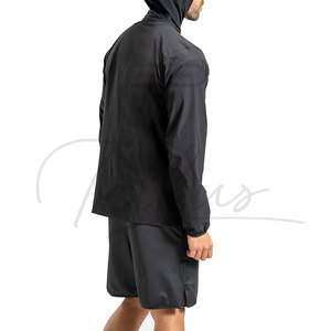 ชุดเซ็ตผู้ชาย OEM สองชิ้น เสื้อแจ็คเก็ตและกางเกงขาสั้นกันลมแบบสั่งทำพิเศษ ซิปเต็มตัว ผ้าไนลอน ชุดเซ็ตกางเกงขาสั้นกันลมสองชิ้น - Product Image 2