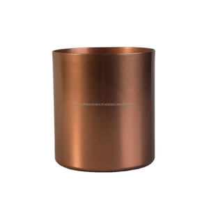 Pot de bougie antique en cuivre dans la taille personnalisée pot et pot en métal prêt à l'emploi conteneur de cire étain métal pots de bougie haut fini ventes - Product Image 1