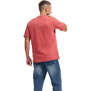 Dyed Plain T <b>Shirt</b> Men Garment Washed Vintage Faded Soft Hand Feel Streetwear <b>Patchwork</b> Front Logo 220 Grams Wholesale Stock - Product Image 3