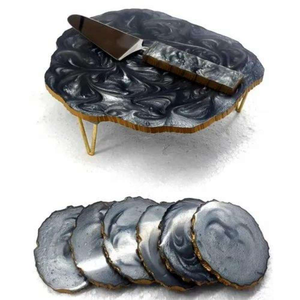 Support à gâteau en résine écologique fait main, durable et de haute qualité, finition brillante transparente, pour mariage, fête, maison (vente en gros) - Product Image 6