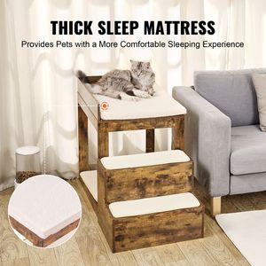 Piattaforma a 3 livelli per animali domestici, con scaletta e lettino, per finestra o letto alto, per cani e gatti, arredo per animali domestici - Product Image 6