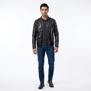 Arrival Design Color <b>Block</b> Men's Genuine Leather Jacket-Custom High Quality Vintage Style Breathable Coated Wholesaler - Product Image 1