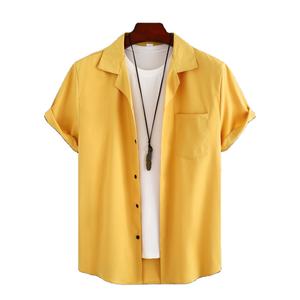 Chemises cubaines en lin pour hommes Chemises à col cubain en lin respirant pour hommes d'approvisionnement d'usine tendance et léger - Product Image 1