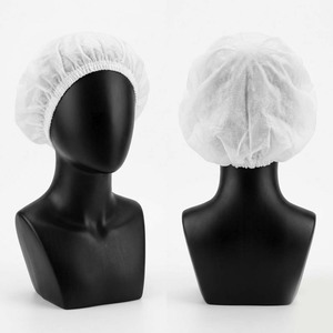 Casquette de chef jetable en non-tissé polyester/coton imperméable 20 GSM de qualité supérieure, blanche, avec bord élastique, pour restaurant et bar - Product Image 1