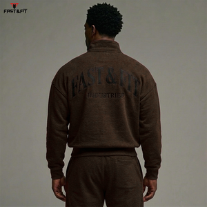 Nouveauté Hiver : Sweats à Capuche Demi-Zip en Polaire 100% Coton pour Hommes, Séchage Rapide, Prix de Gros en Promotion - Product Image 3
