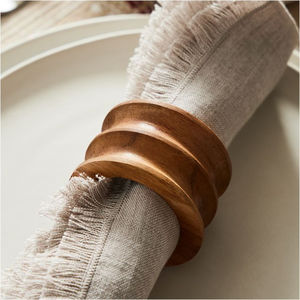 Handcrafted <b>Elephant</b> Wood Napkin Ring Holders-Classic Vintage Style Rustic Eco-Friendly Table <b>Decor</b> - Product Image 3